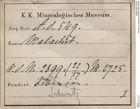 Etiketten zu Malachit (NHMW-MIN-Ad549)